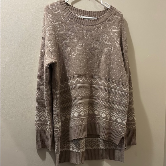 Thakoon Cozy Brown Patterned Sweater - xL - wool blend - scoop neck - Picture 1 of 6